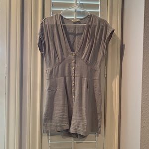 Gray Illa Illa Button Up Romper